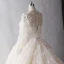 Stijlvolle Luxe Ivoor Cathedral Train Huwelijk 2018 Lange Mouwen U-hals Tule Lace-up Appliques Ruglooze Kralen Parel Handgemaakt Baljurk Trouwjurken