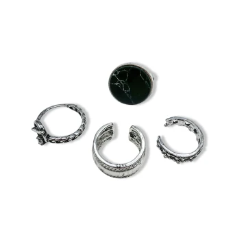 Modern Fashion Silver Rhinestone Flower Street Wear Rings Set 4 Piece Rings 2019 Accessories
