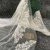 Chic / Beautiful White Wedding Veils 2020 Tulle Appliques Chapel Train Wedding Accessories