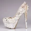 Fine 2017 14 cm Hvit Casual PU Krystall Rhinestone Høyhælte Stiletthæler Pumps Brudesko