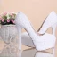 Chic / Beautiful 2017 12 cm White Casual PU Appliques Pearl High Heels Stiletto Heels Pumps Wedding Shoes