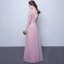 Chic / Beautiful 2017 3/4 Sleeve Candy Pink Red Crossed Straps Lace X-Strap Chiffon Lace U-Neck Cocktail Party Evening Party Summer Ball Gown Prom Dresses