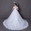 Chic / Beautiful Flower Wedding Dresses 2017 Off-The-Shoulder Outdoor / Garden White Ball Gown