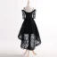 Chic / Beautiful Asymmetrical Cocktail Dresses 2017 Off-The-Shoulder 1/2 Sleeves Spaghetti Straps Lace Formal Dresses