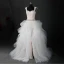 Stunning Champagne Wedding Dresses 2017 Ball Gown Outdoor / Garden Sleeveless Appliques Lace Tulle Beading Pearl Backless Court Train