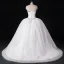 Sparkly Hvit Brudekjoler 2017 Ryggløse Kjæreste Uten Ermer Beading Krystall Paljetter Organza Ballkjole Feie Tog