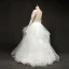 Stunning White Wedding Dresses 2017 Scoop Neck Long Sleeve Backless Pierced Lace Pleated Organza Floor-Length / Long Ball Gown