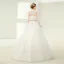 Elegant White Ball Gown Wedding Dresses 2017 Scoop Neck Long Sleeve Appliques Lace Beading Pearl Metal Sash Floor-Length / Long