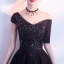 Amazing / Unique Black Evening Dresses  2017 A-Line / Princess V-Neck Tulle Appliques Backless Beading Evening Party Formal Dresses