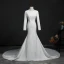 Modest / Simple Ivory Wedding Dresses 2018 Trumpet / Mermaid Scoop Neck Long Sleeve Backless Cathedral Train