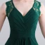 Modest / Simple Dark Green Floor-Length / Long Evening Dresses  2018 A-Line / Princess V-Neck Chiffon Lace-up Backless Evening Party Formal Dresses