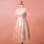 Chinese style Champagne Plus Size Graduation Dresses 2018 A-Line / Princess High Neck Tulle Lace-up Homecoming Formal Dresses