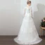 Klassisch Elegante Weiß Abendkleider 2019 A Linie 3/4 Ärmel U-Ausschnitt Spitze Tülle Applikationen Rückenfreies Roter Teppich Arbeit Festliche Kleider