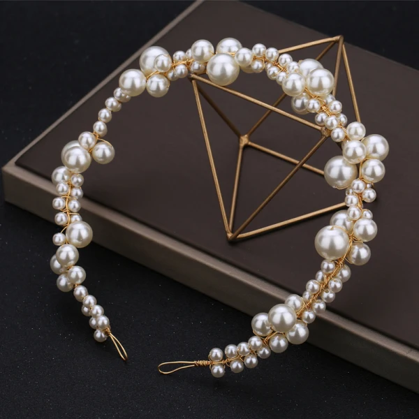 Charmant Classique Élégant Ivoire Fait main 2019 Perlage Perle Cocktail Soirée Accessoire Cheveux Mariage Accessorize