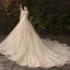 Glitzernden Bling Bling Champagner Übergröße Brautkleider / Hochzeitskleider 2019 A Linie V-Ausschnitt Tülle Glanz Pailletten Kapelle-Schleppe Hochzeit