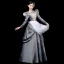 Vintage / Retro Medieval Grey Ball Gown Prom Dresses 2021 U-Neck Long Sleeve Floor-Length / Long Crossed Straps Lace Embroidered Cosplay Prom Formal Dresses