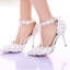 Luxury / Gorgeous 2017 9 cm White Casual PU Appliques Rhinestone High Heels Stiletto Heels Pumps Womens Shoes