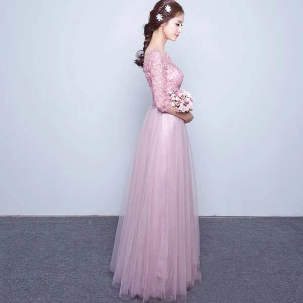 Chic / Beautiful 2017 3/4 Sleeve Candy Pink Red Crossed Straps Lace X-Strap Chiffon Lace U-Neck Cocktail Party Evening Party Summer Ball Gown Prom Dresses