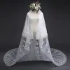 Luxury / Gorgeous White Wedding Veils 2017 Tulle Lace Appliques Embroidered Wedding
