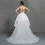 Romantisk Vit Spaghettiband Bröllopsklänningar Prinsessa Ärmlös 2017 Halterneck Asymmetrisk Ruffle Organza