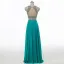 Sparkly Rhinestone Prom Dresses 2017 A-Line / Princess Scoop Neck Sleeveless Heart-shaped Backless Beading Sequins Jade Green Chiffon Floor-Length / Long Formal Dresses