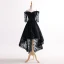 Chic / Beautiful Asymmetrical Cocktail Dresses 2017 Off-The-Shoulder 1/2 Sleeves Spaghetti Straps Lace Formal Dresses