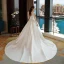 Chinese style Satin Wedding Dresses 2017 A-Line / Princess Backless High Neck Short Sleeve Appliques White Lace