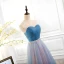 Chic / Beautiful 2017 Evening Dresses  Sky Blue Chiffon Striped Strapless Rhinestone A-Line / Princess Formal Dresses