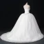Sparkly Hvit Brudekjoler 2017 Ryggløse Kjæreste Uten Ermer Beading Krystall Paljetter Organza Ballkjole Feie Tog