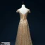 Sparkly Gold Evening Dresses  2017 A-Line / Princess Glitter Strapless Lace Backless Navy Blue Homecoming Evening Party Party Dresses