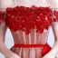 Chic / Beautiful Red Graduation Dresses 2017 A-Line / Princess Lace Strapless Appliques Backless Flower Cocktail Party Homecoming Formal Dresses