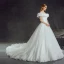 Oszałamiający Kopciuszek Suknie Ślubne 2017 Princessa Przy Ramieniu Kótkie Rękawy Motyl Bez Pleców Wzburzyć Białe Organza Trenem Kaplica