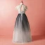 Chic / Belle Gris Grande Taille Robe De Soirée 2018 Princesse Tulle Col Haut Bretelles croisées Appliques Dos Nu Été Soirée Robe De Ceremonie