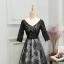 Flower Fairy Black Court Train Evening Dresses  2018 A-Line / Princess V-Neck Backless Printing Charmeuse Evening Party Prom Dresses