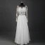 Klassisk Eleganta Elfenben Långa Bröllop 2018 Prinsessa U-Hals Tyll Snörning Appliqués Halterneck Pierced Genomskinliga Bröllopsklänningar