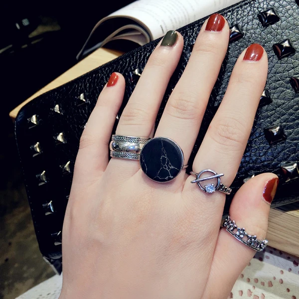 Mode Silver Rhinestone Blomma Gatukläder Ringar Set 4-delat Ringar 2019 Tillbehör