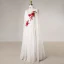 Chinese style White Plus Size Evening Dresses  2018 Zipper Up A-Line / Princess V-Neck Chiffon Embroidered Evening Party Formal Dresses