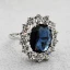 Luxe Bleu Marine Faux Diamant Fait main Chanceux Bague Métal Soirée Anneaux 2019 Accessorize