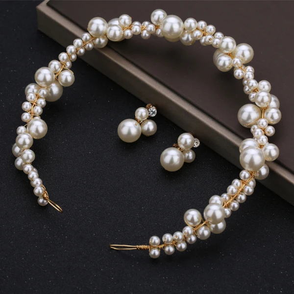 Charmant Classique Élégant Ivoire Fait main 2019 Perlage Perle Cocktail Soirée Accessoire Cheveux Mariage Accessorize