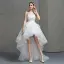 Romantisk Vit Spaghettiband Bröllopsklänningar Prinsessa Ärmlös 2017 Halterneck Asymmetrisk Ruffle Organza