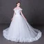 Chic / Beautiful Flower Wedding Dresses 2017 Off-The-Shoulder Outdoor / Garden White Ball Gown