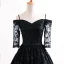 Chic / Beautiful Asymmetrical Cocktail Dresses 2017 Off-The-Shoulder 1/2 Sleeves Spaghetti Straps Lace Formal Dresses