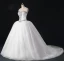 Sparkly Hvit Brudekjoler 2017 Ryggløse Kjæreste Uten Ermer Beading Krystall Paljetter Organza Ballkjole Feie Tog