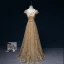 Sparkly Gold Evening Dresses  2017 A-Line / Princess Glitter Strapless Lace Backless Navy Blue Homecoming Evening Party Party Dresses