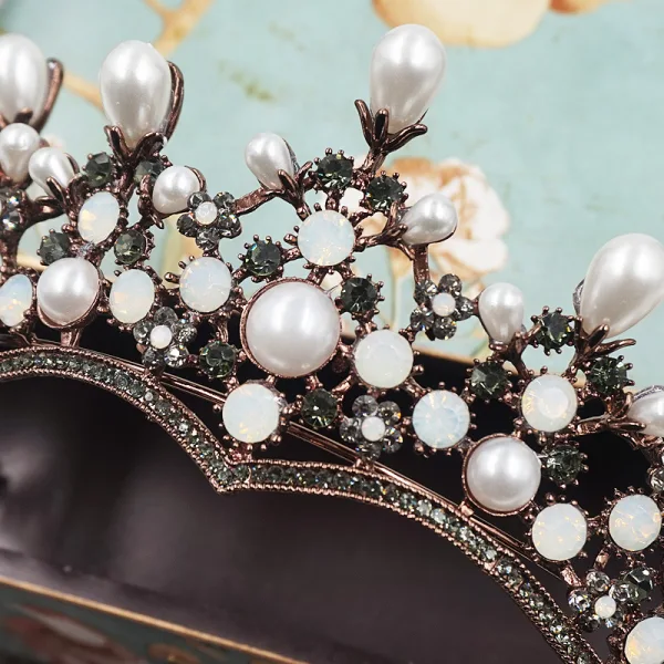 Vintage Bridal Jewelry 2017 Wedding Metal Accessories Rhinestone Tiara Ivory Pearl