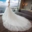 Elegant Ivory Wedding Dresses 2017 A-Line / Princess V-Neck Long Sleeve Backless Appliques Lace Beading Pearl