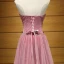 Chic / Belle Rougissant Rose Robe De Soirée 2017 Princesse Bustier Tulle Perlage Appliques Dos Nu Soirée Robe De Ceremonie