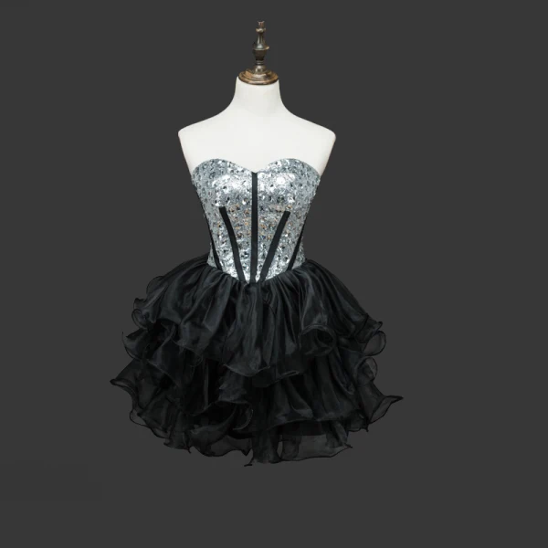 Chic / Beautiful Champagne Cocktail Dresses 2017 A-Line / Princess Tulle Backless Beading Rhinestone Cocktail Party Formal Dresses