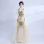 Chic / Beautiful Yellow Evening Dresses  2018 A-Line / Princess Tulle V-Neck Appliques Backless Evening Party Formal Dresses