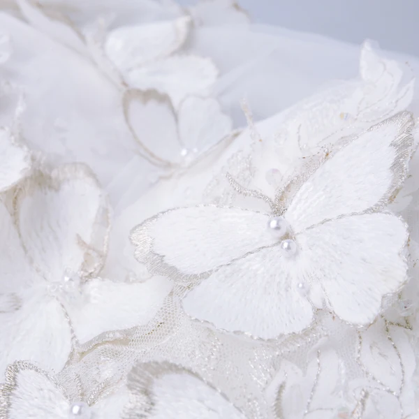 Chic / Beautiful White Evening Dresses 2018 U-Neck Tulle Butterfly Appliques Backless Evening Party Formal Dresses